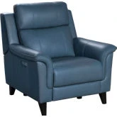 Kester Power Recliner in Masen Blue Gray Leather